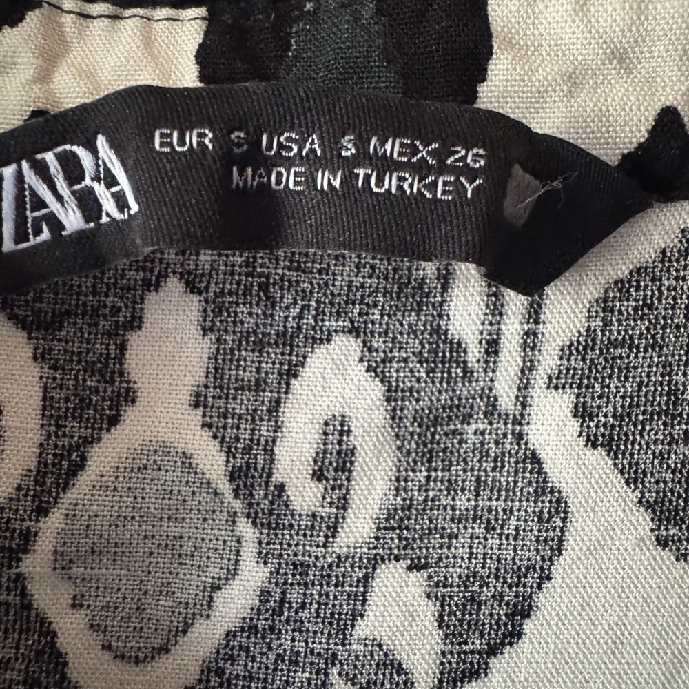 Zara Black and White Mini Sundress with Bishop Sleeves - Picture 10 of 11